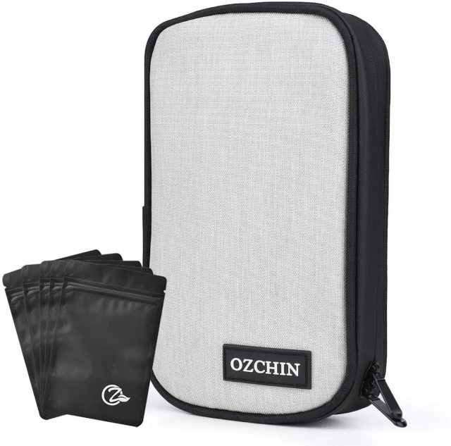 OZCHIN Smell Proof Bag 2021 New Odor Proof Bag Pouch Storage Case 8 x 5 inch (Light Gray)