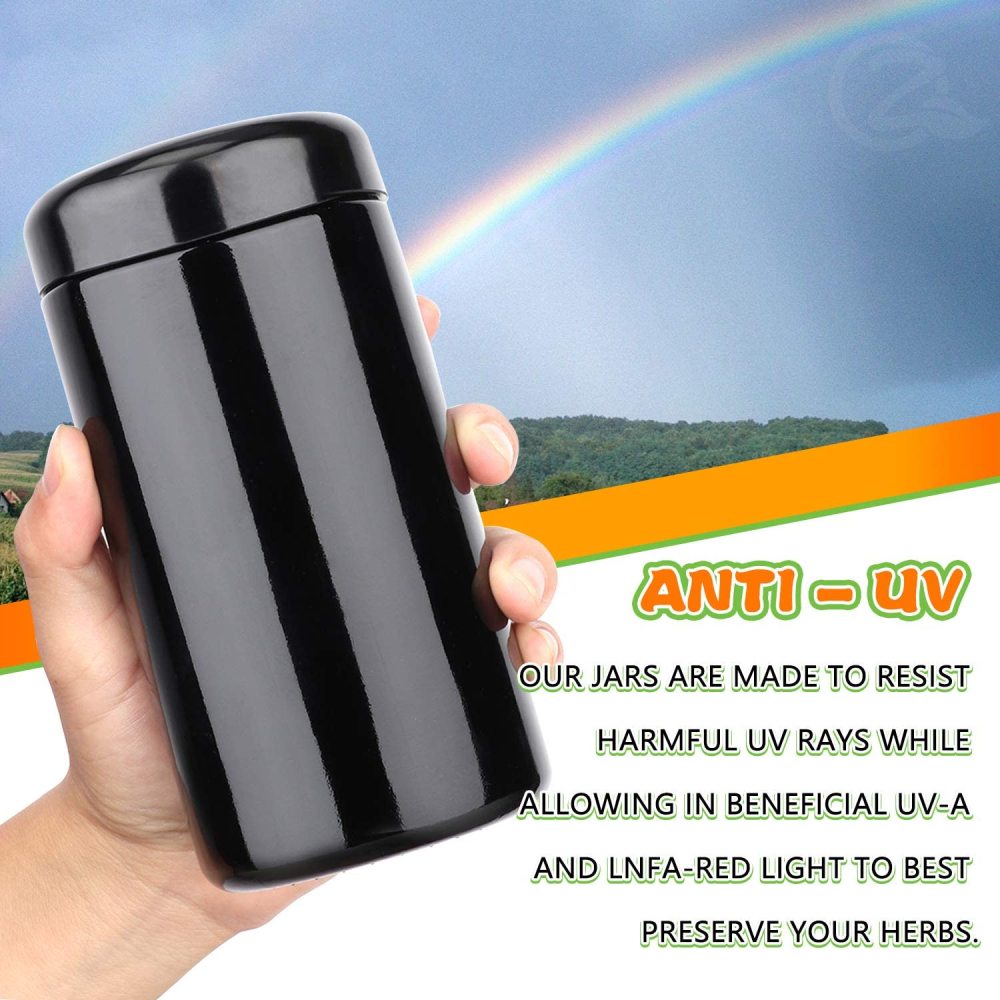 OZCHIN Glass Jar w/Airtight Lid 500ml Scent Proof Container for Herb (500ml)