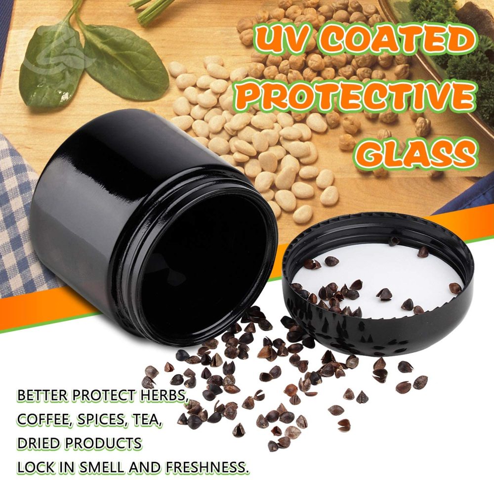 OZCHIN Glass Jar w/Airtight Lid 500ml Scent Proof Container for Herb (500ml)