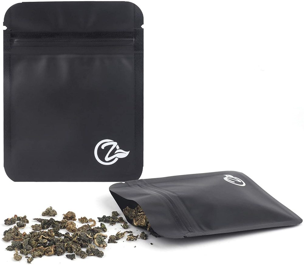 OZCHIN 100 Pack Herb Smell Proof Mylar Bag Resealable (4x6 inch)