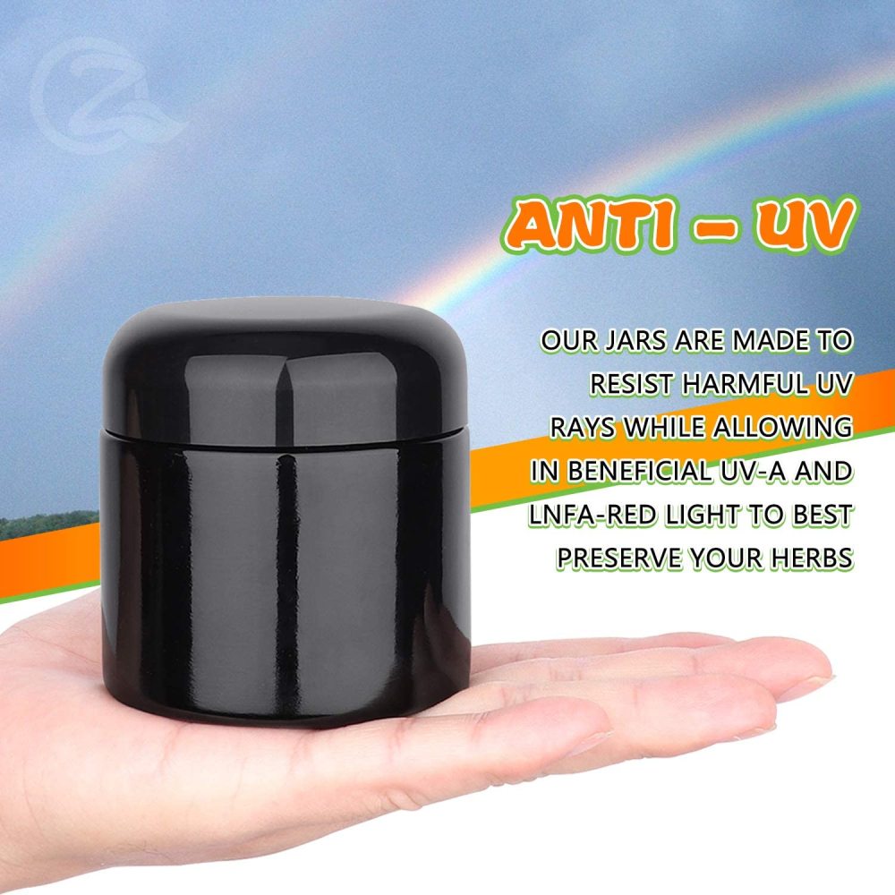 OZCHIN Glass Jar w/Airtight Lid 500ml Scent Proof Container for Herb (500ml)