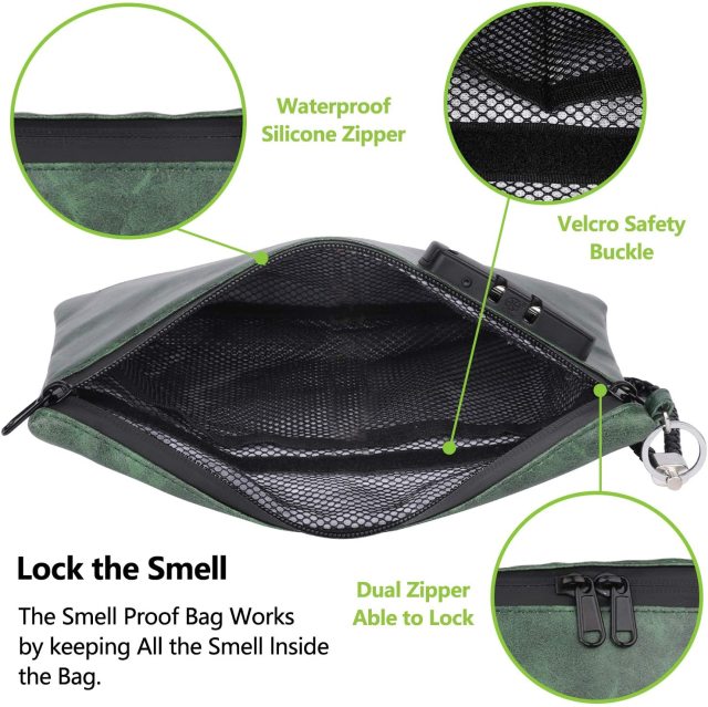 OZCHIN Smell Proof Bag Combo PU Leather Smell Proof Stash Container