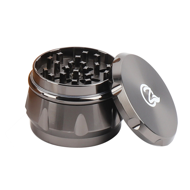 OZCHIN 4 Pieces Spice Herb Grinder 2.4 Zinc Alloy with Pollen Scraper and  Mini Cleaning Brush (Gun Metal)
