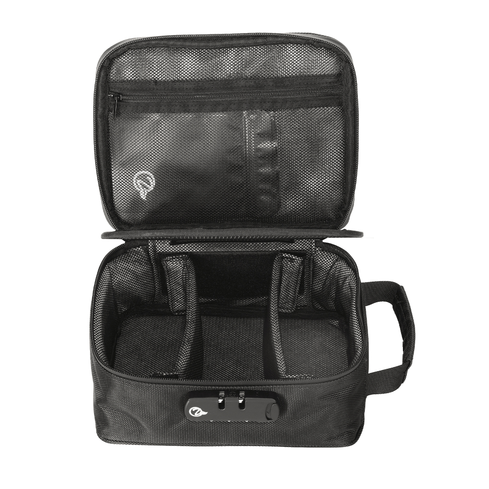 OZCHIN Smell Proof Bag with Combination Lock Odor Proof Stash Case Container Medicine Lock Box Bag Travel Storage Case (Black)