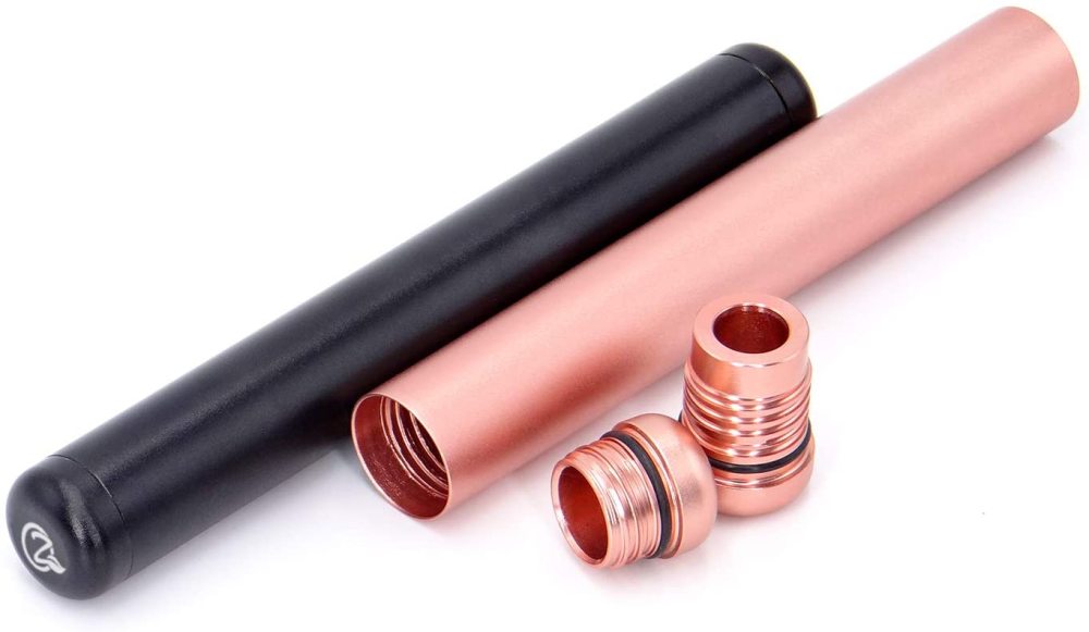 OZCHIN Aluminum Metal Tube 4.5-inch, Airtight, Lightweight, Fit in Pocket Great for Traveling