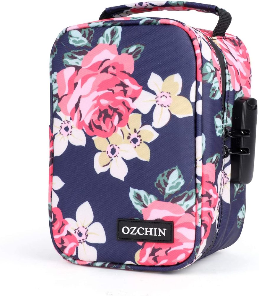 Smell Proof Bag with Combination Lock Lunch Bag File Organizer Case Container; Medicine Lock Bag Travel Storage Case Christmas Gifts for Women