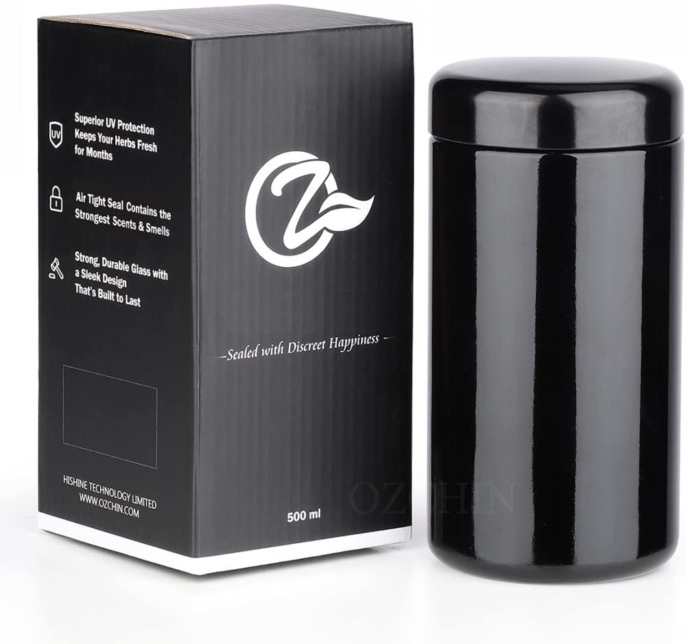 OZCHIN Glass Jar w/Airtight Lid 500ml Airtight Canisters for Kitchen, Food Storage Container with Lid for Serving Tea, Coffee, Spice and More (500ml)