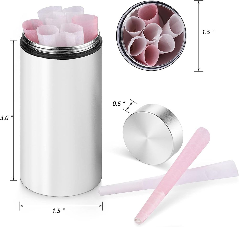 OZCHIN Aluminum Storage Jar Portable Airtight Smell Proof Container Bottle Multipurpose Storage Container for Spices, Coffee & Teas 80ml (Rose Gold&Purple)