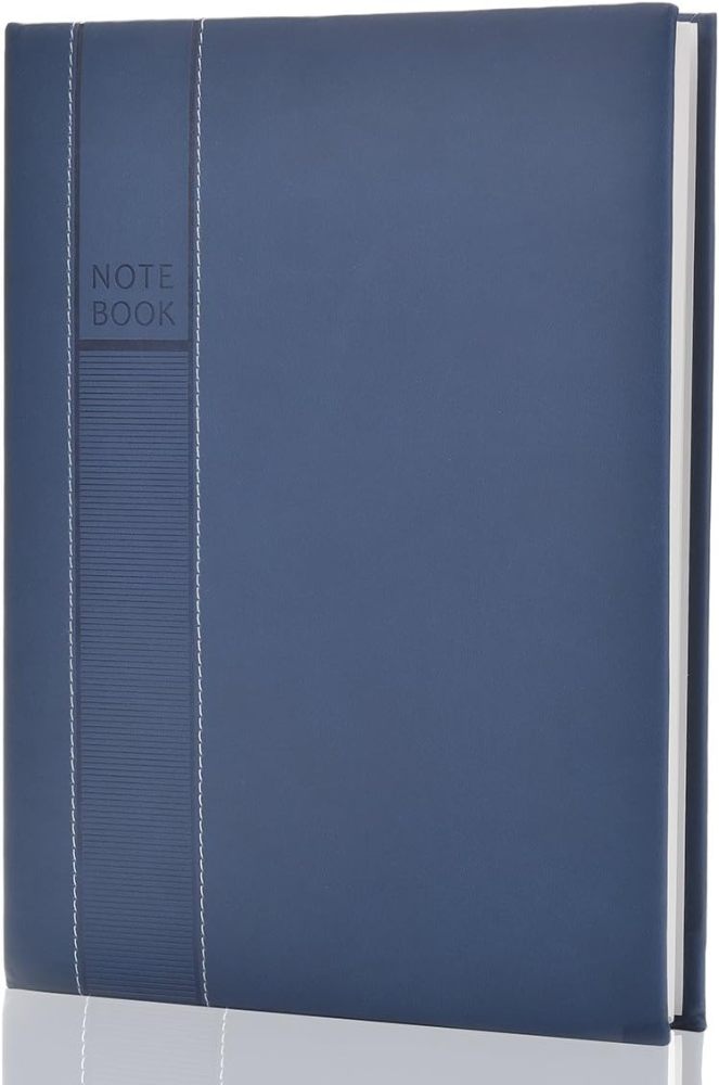 OZCHIN Large Notebooks and Journals Classic Hardcover Notebook 8 x 11 inch 128 Sheets (256 pages) Leather Notebook Journals to Write in for Women Men (Blue)