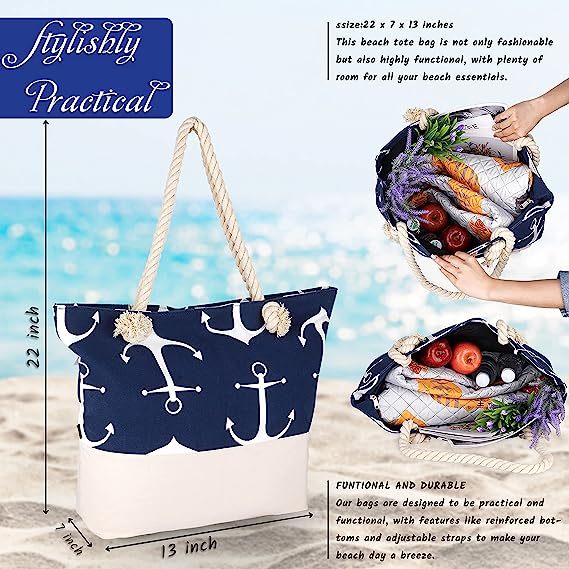 OZCHIN Beach Bag Large Beach Totes Bags for Women Beach Supplies Great Gifts for Women