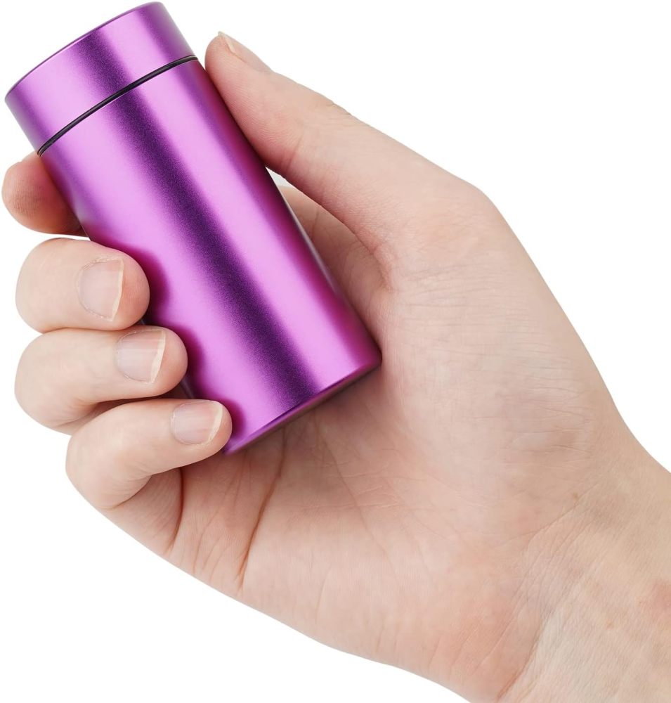 OZCHIN Aluminum Storage Jar Portable Airtight Smell Proof Container Bottle Multipurpose Storage Container for Spices, Coffee & Teas 80ml (Rose Gold&Purple&Red)