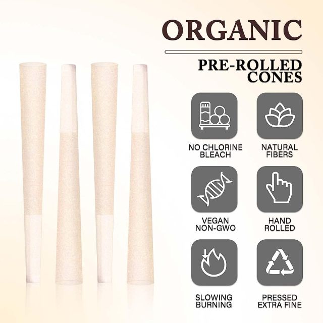 Brown Pre Rolled Cones 50 Pack (4.2inches/108mm) Brown Cones Rolling Papers with Tips, Slow-Burning and Chemical-Free, Ideal for Women and Beginners (Brown)