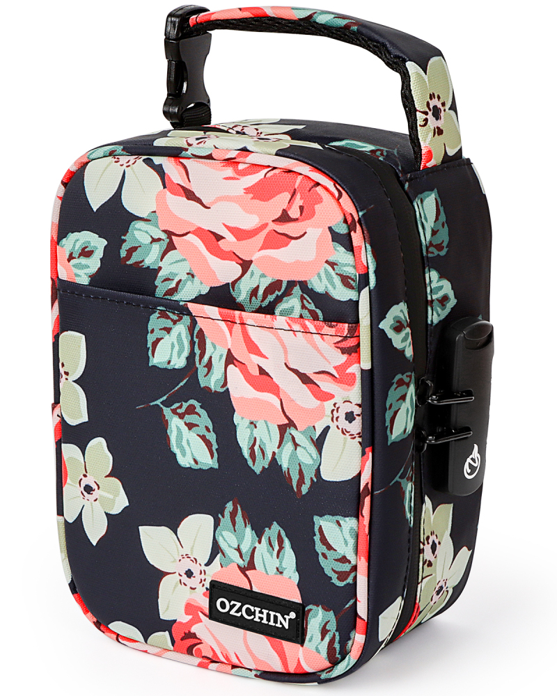 OZCHIN Large Storage Bag with Combination Lock Lunch Bag File Organizer Case Container; Medicine Lock Bag Travel Storage Case