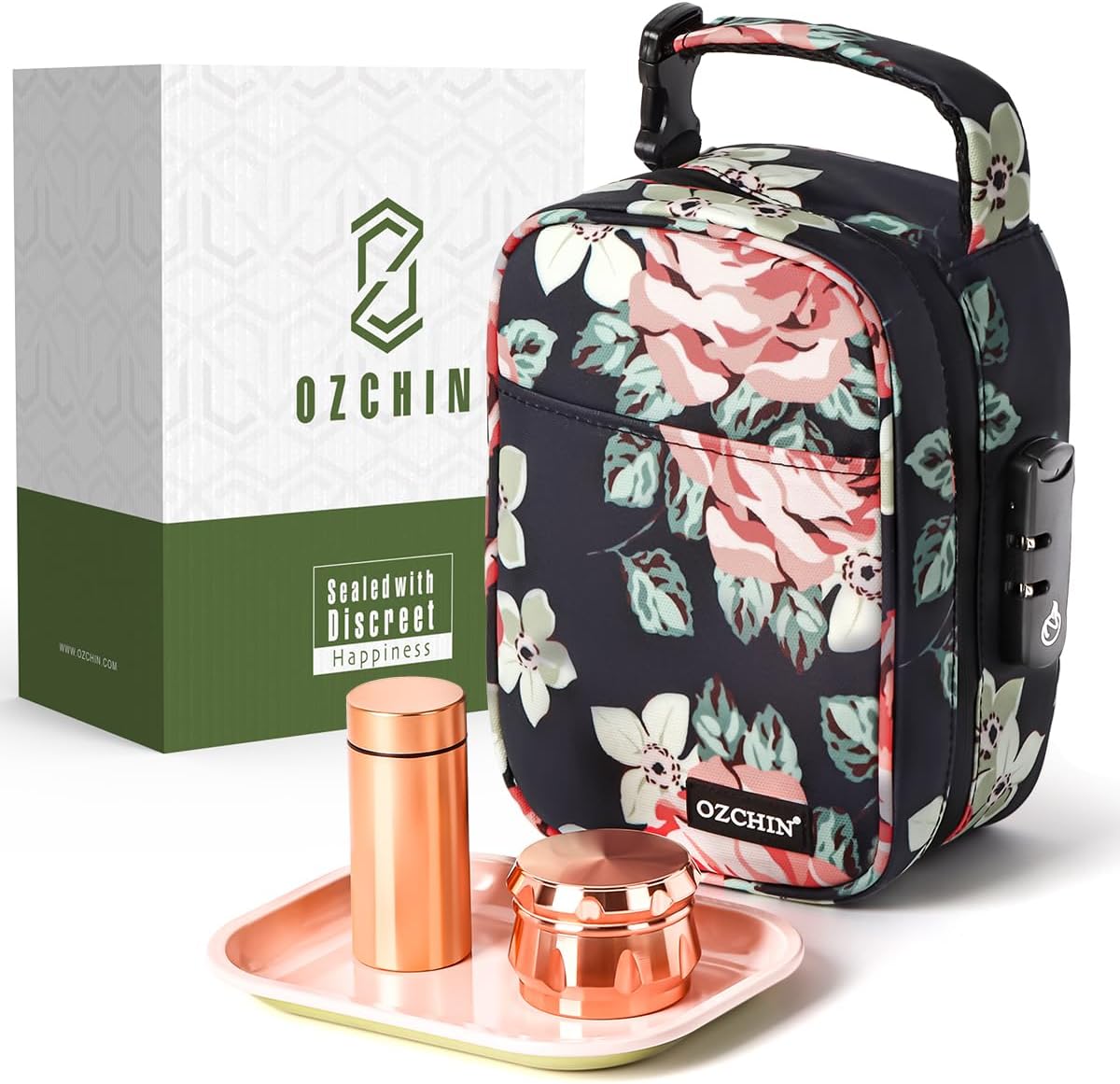 OZCHIN Large Smell Proof Bag with Combination Lock Odor Proof Lock Box