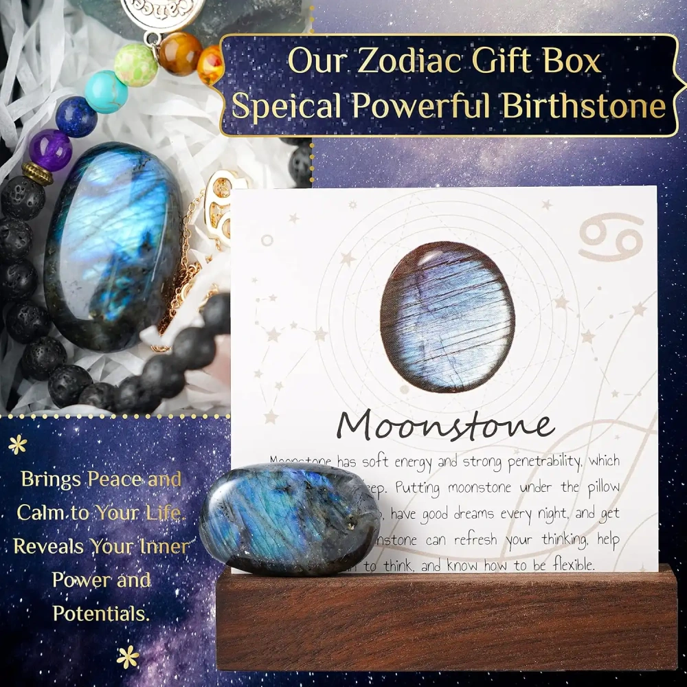 Zodiac Sign Gifts Spiritual Gifts Horoscope Gifts with Zodiac Stone Necklace and Chakra Bracelet  Astrology Crystal Set and Healing Stone Gifts