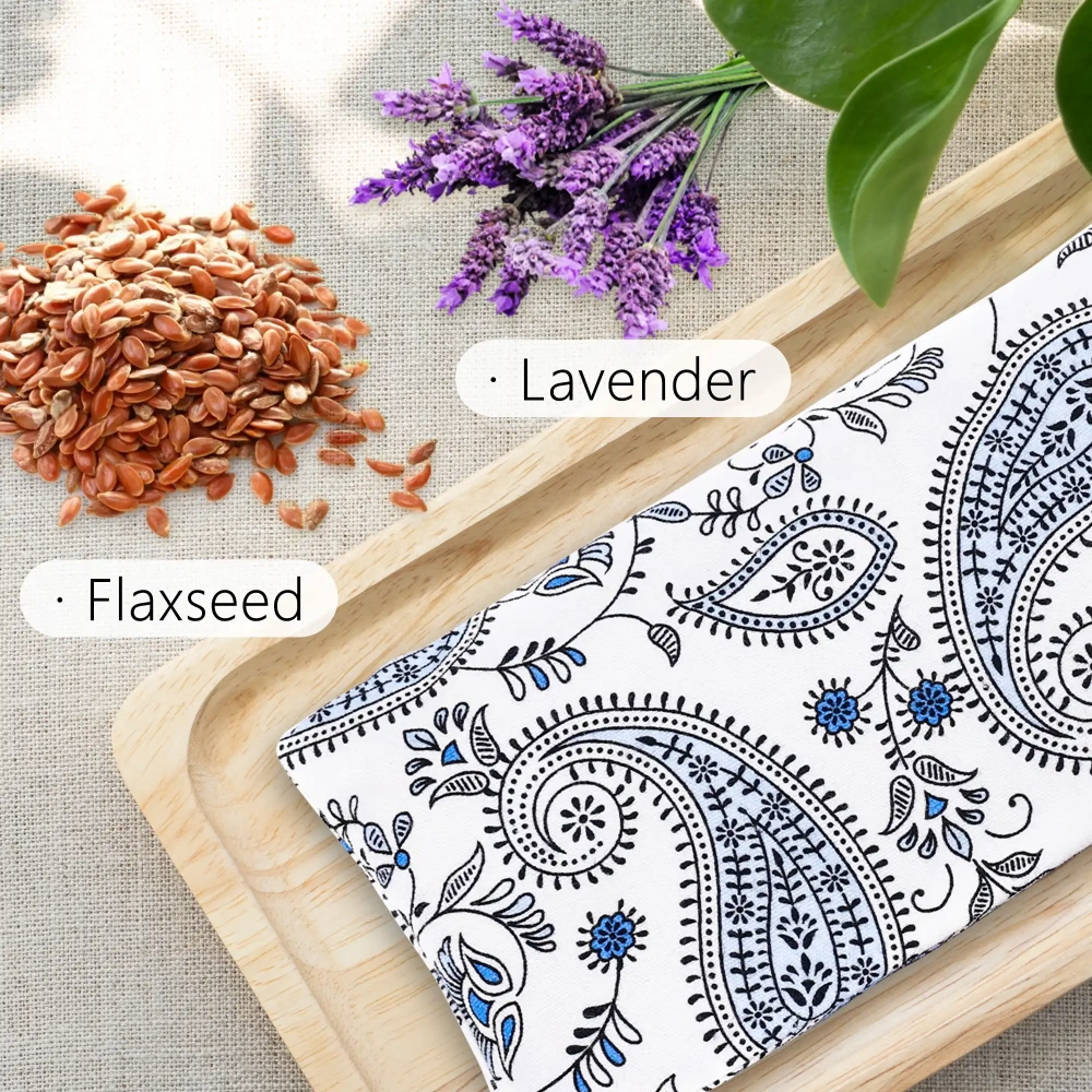 Lavender Eye Pillow for Relaxation, Yoga, Sleep – Weighted Eye Mask for Headache, Sinus, Aromatherapy Moist Heat Compress, Meditation Accessory, Mother's Day Relaxation Gift for Women