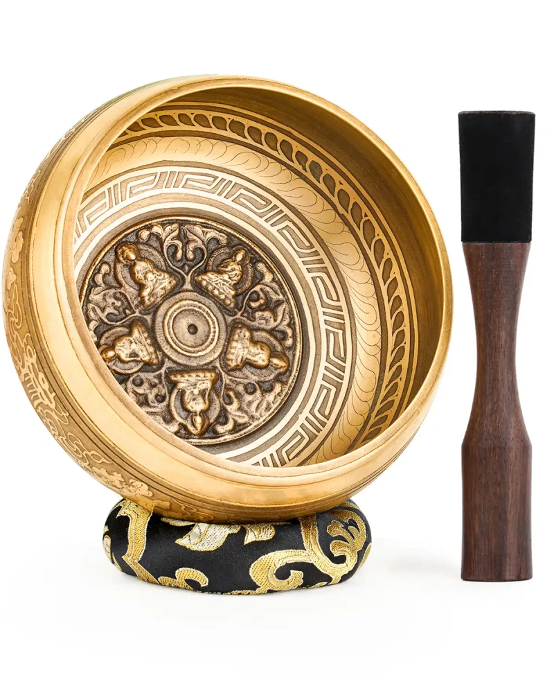 Hihealer Tibetan Singing Bowls (Black Buddha), Meditation Sound Bowls Handcrafted in Nepal for Yoga, Chakra Healing, Mindfulness Self Care Spiritual Gifts for Women and Men