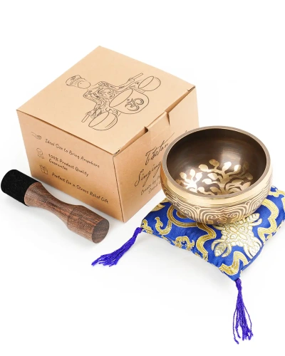 Hihealer Tibetan Singing Bowls (Tree-of-life), Meditation Sound Bowls Handcrafted in Nepal for Yoga, Chakra Healing, Mindfulness Self Care Spiritual Gifts for Women and Men