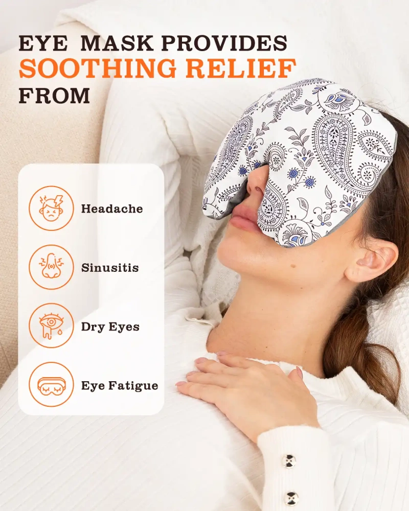 Weighted Sinus Mask, Warm Cold Compress Eye Mask for Dry Eyes, Migraine, Sinus Pressure Relief, Stress, Eye Pillow Microwavable Face Heating Pad for Puffy Eyes, Self-Care Gifts for Women