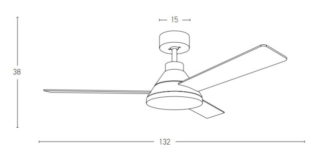 52 Inch 3 Blades Ceiling Fan with Light Remote Control