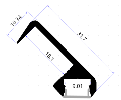 Durable T Shape Aluminum LED Profile LIght For Baseboard Lights