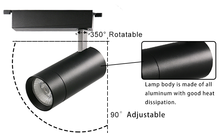 Cloth Store Professional Track Rail System Spot Light Aluminum LED Track Lighting
