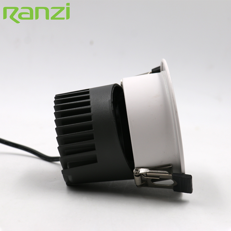 Super Market Commercial Ceiling Spotlight Aluminum Recessed Anti Glare Adjustable 12W COB LED Downlight