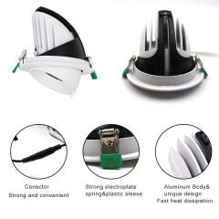 Cloth Store Indoor Ceiling Spot Lighting Recessed Adjustable High Lumen COB LED Downlight
