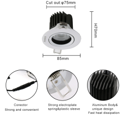 Wholesale Indoor Mini Ceiling Lighting 3 Inch 7W 3000K 90 CRI Adjustable LED Recessed Downlights