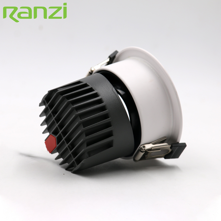 Super Market Commercial Ceiling Spotlight Aluminum Recessed Anti Glare Adjustable 12W COB LED Downlight