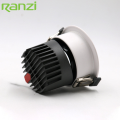 Super Market Commercial Ceiling Spotlight Aluminum Recessed Anti Glare Adjustable 12W COB LED Downlight