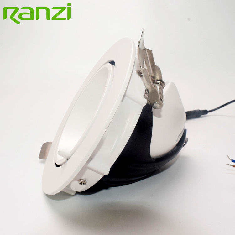 Showroom Flexible Round Type High LM Aluminum Body Spot Light 25W 30W 35W Adjustable Ring LED Recessed Down Light