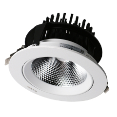 CE Certificated Aluminum 36 Degree Beam Angle 4000K Flicker Free COB LED Ceiling Downlight