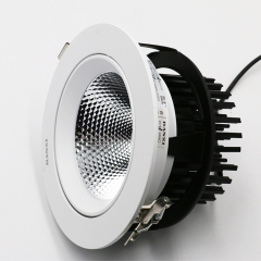 CE Certificated Aluminum 36 Degree Beam Angle 4000K Flicker Free COB LED Ceiling Downlight