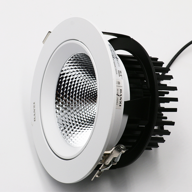 CE Certificated Aluminum 36 Degree Beam Angle 4000K Flicker Free COB LED Ceiling Downlight