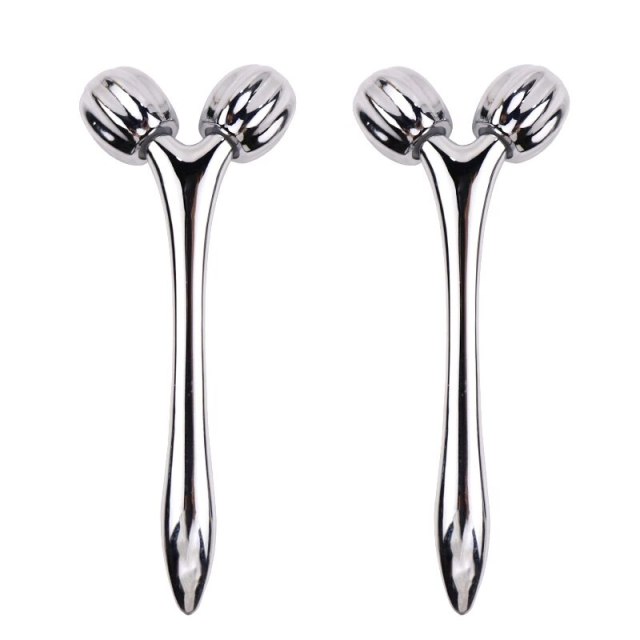 Facial Cream Double Roller Face Lift Wrinkle Removed 3D Cosmetic Beauty Massager