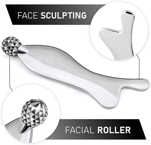 Custom 3D Face Lift Roller Massager Gua Sha Massage Tool for Scraping Facial and Body Skin