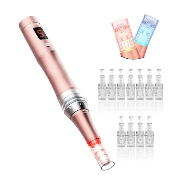 Blue Red LED Therapy Derma Microneedling Pen