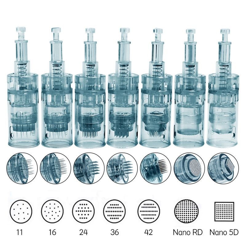10pcs Bayonet Cartridge Replacement for Dr.pen M8 Micro Needle 16 Pin/11 Pin/36 Pin/5D Nano Micro Skin Needling Tip Derma Stamp