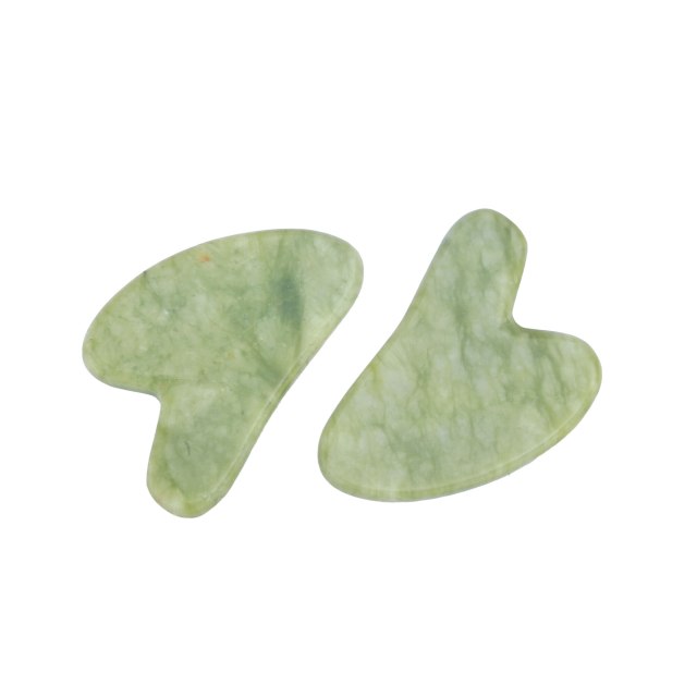 Jade Facial Massage Head Meridian Massage Serpentine Jade Heart-shaped Gua Sha Board