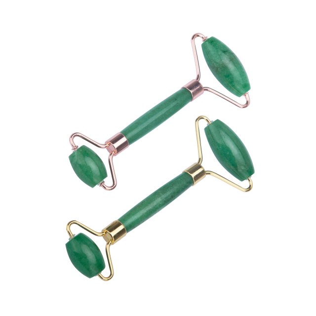 Massager For Face Jade Roller Set Green Facial Natural Gouache Scraper Body Back Beauty Skin Care Slimming Massagers Roller