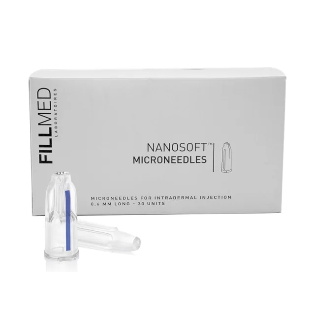 Nanosoft Fillmed Microneedles Filorga 34G Nanosoft Needle 3pin 0.6mm for Anti Aging Around Eyes and Neck Lines