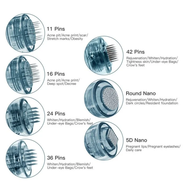 10pcs Bayonet Cartridge Replacement for Dr.pen M8 Micro Needle 16 Pin/11 Pin/36 Pin/5D Nano Micro Skin Needling Tip Derma Stamp