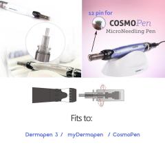 Replacement 12 Needle Cartridge Fits Brand - Dermapen 3 / Mydermapen / CosmoPen