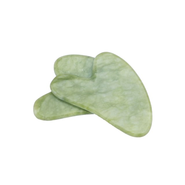 Jade Facial Massage Head Meridian Massage Serpentine Jade Heart-shaped Gua Sha Board