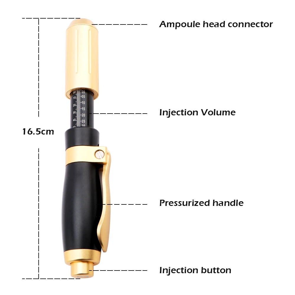 2-In-1 Hyaluronic Acid Pen Hyaluron Injection Pen,Wrinkle Removal Skin Care Tools,High Pressure Lip Filler Atomizer