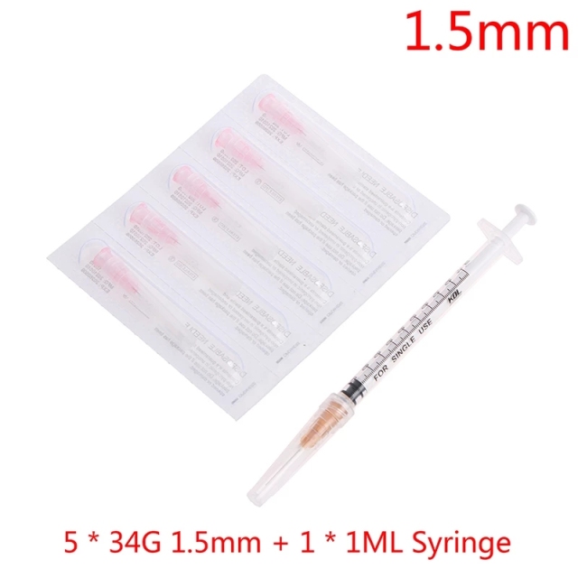 Nanosoft Microneedles Sterile Fillmed Hand 1pin 34G 1.5/2.5mm Needles for Anti Aging Around Eyes and Neck Lines Skin Care Tool