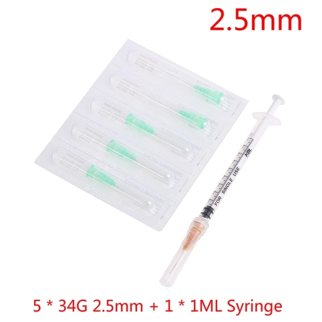 Nanosoft Microneedles Sterile Fillmed Hand 1pin 34G 1.5/2.5mm Needles for Anti Aging Around Eyes and Neck Lines Skin Care Tool