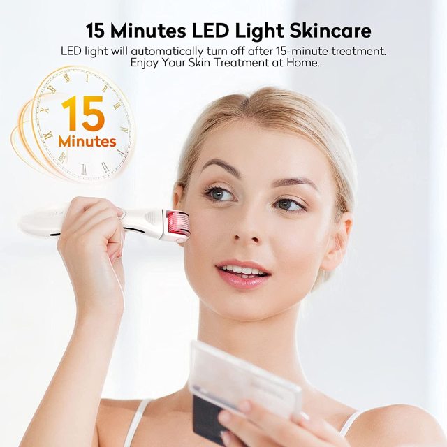 OEM 3 in 1 GloPro LED Derma Roller Microneedle Roller for Hair Growth Face Body Kit