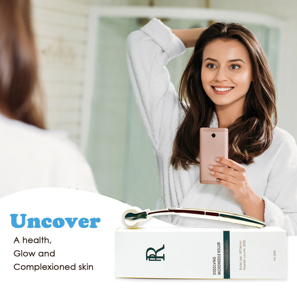 Korea Dissolving MicroNeedle Derma Roller with 2000 Solid Hyaluronic Needles OEM Custom